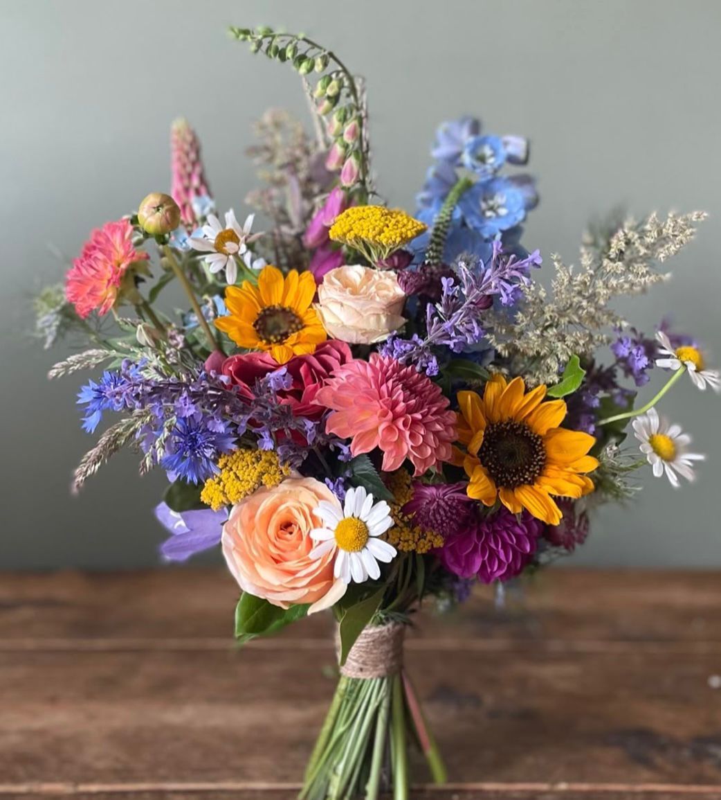 Wildflower meadow bouquet with natural aesthetic